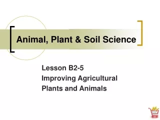 Animal, Plant &amp; Soil Science