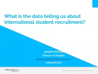 What is the data telling us about international student recruitment?