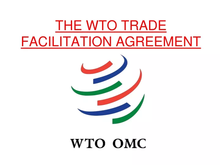 the wto trade facilitation agreement
