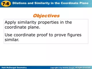 Apply similarity properties in the coordinate plane.