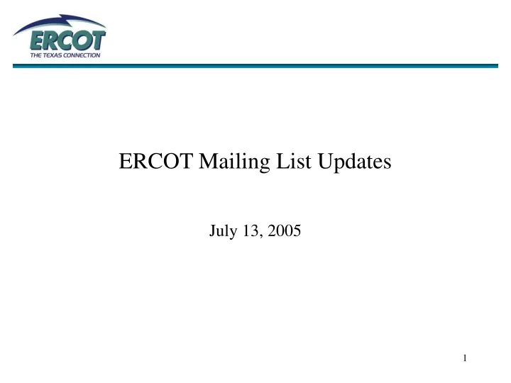ercot mailing list updates