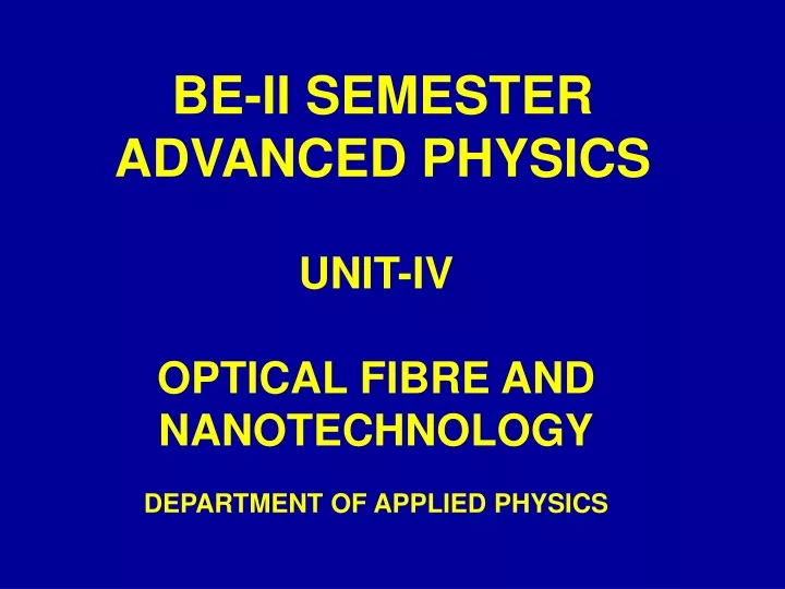 be ii semester advanced physics