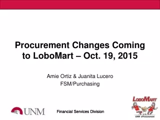 Procurement Changes Coming to LoboMart – Oct. 19, 2015