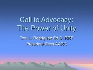 Call to Advocacy:  The Power of Unity