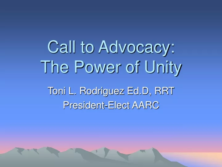 call to advocacy the power of unity