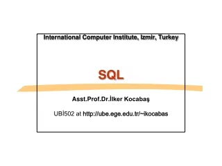 International Computer Institute, Izmir, Turkey SQL