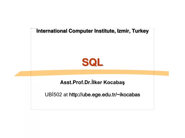 international computer institute izmir turkey sql