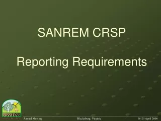 SANREM CRSP Reporting Requirements
