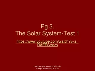 Pg 3. The Solar System-Test 1