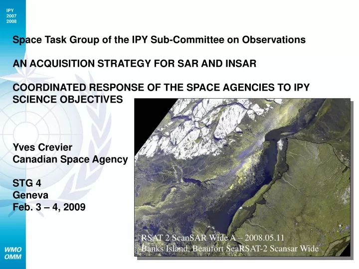 space task group of the ipy sub committee