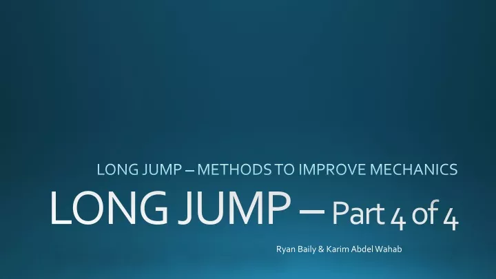 long jump methods to improve mechanics