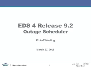 EDS 4 Release 9.2 Outage Scheduler