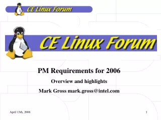 PM Requirements for 2006 Overview and highlights Mark Gross mark.gross@intel