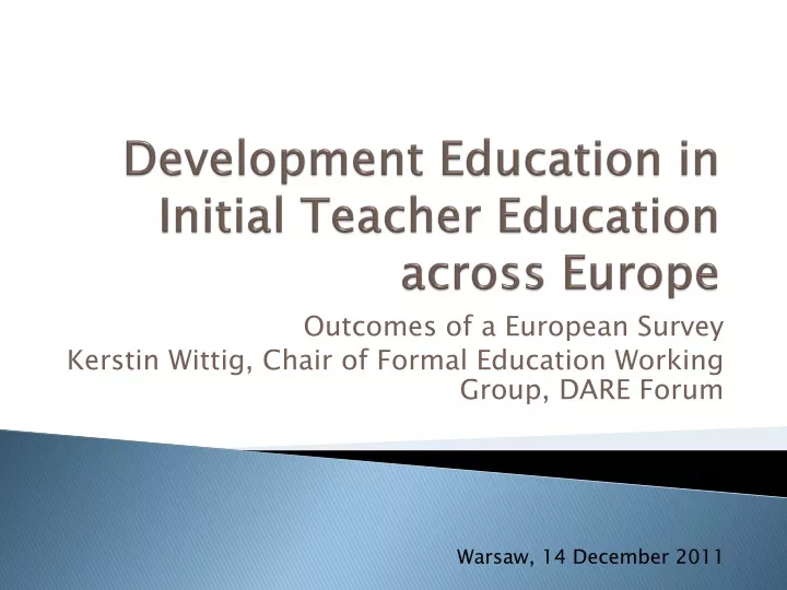 development education in initial teacher education across europe