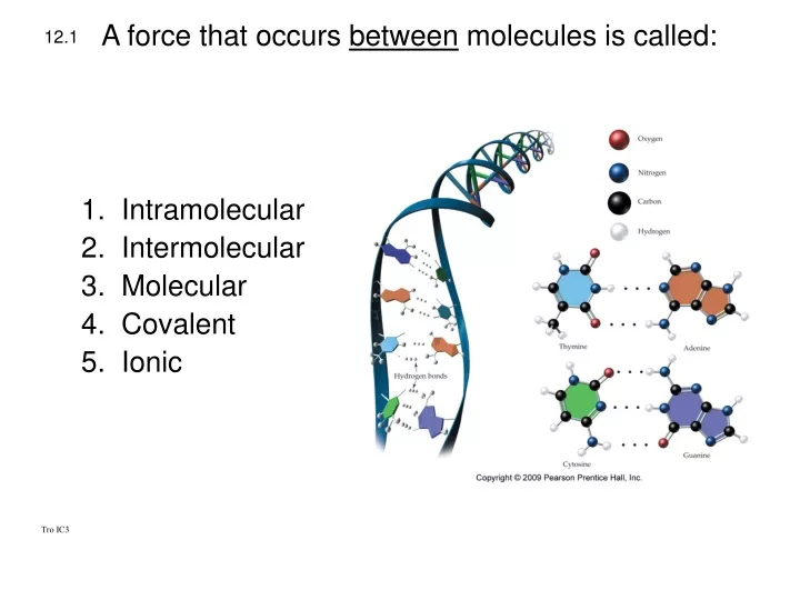 a force that occurs between molecules is called