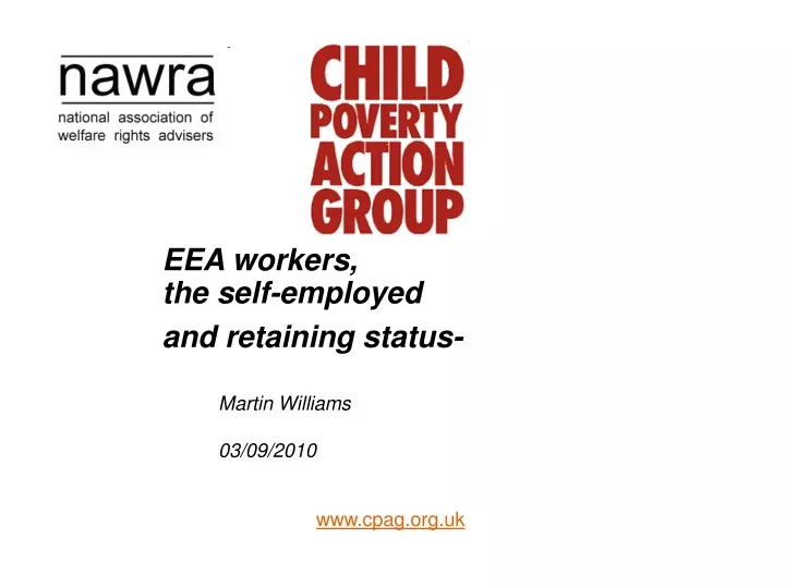 eea workers the self employed and retaining status