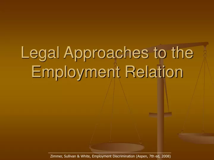 legal approaches to the employment relation