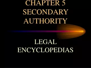 CHAPTER 5  SECONDARY AUTHORITY