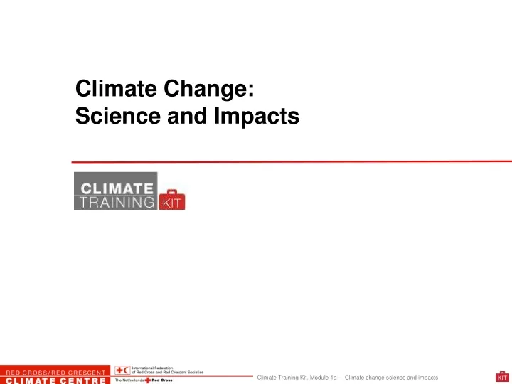 climate change science and impacts