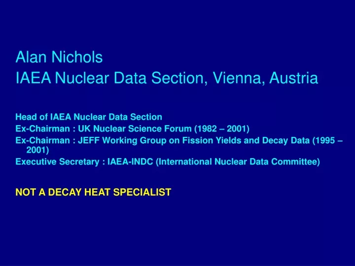 alan nichols iaea nuclear data section vienna