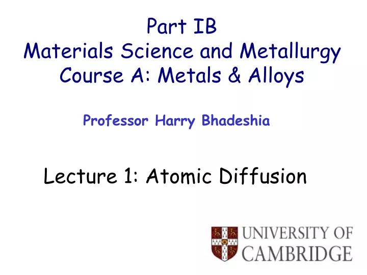 part ib materials science and metallurgy course