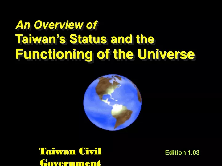an overview of taiwan s status
