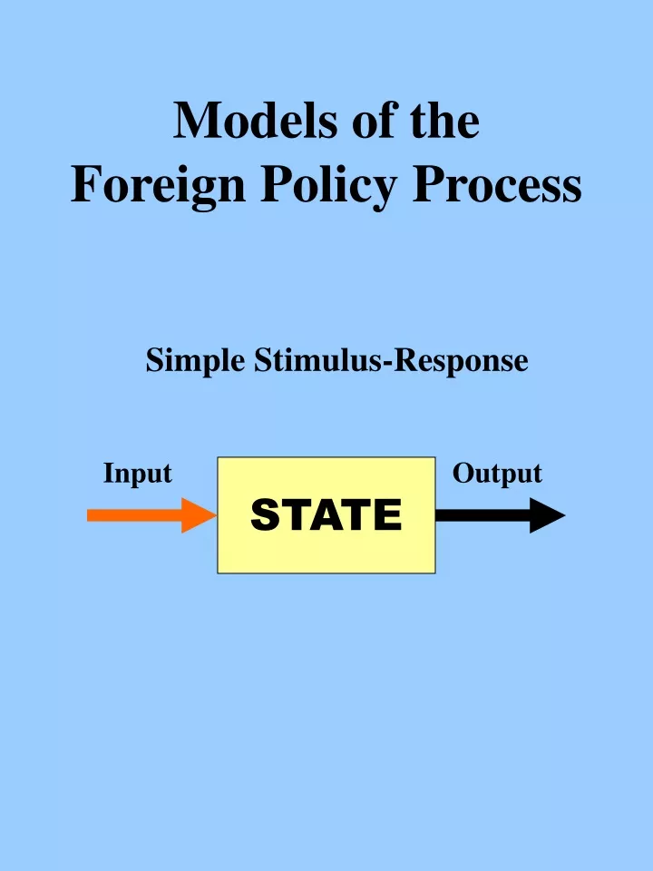 models of the foreign policy process