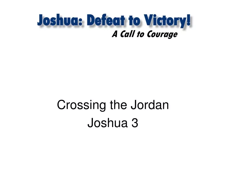crossing the jordan joshua 3