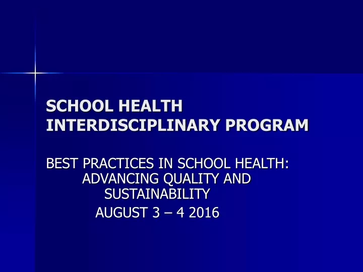 school health interdisciplinary program
