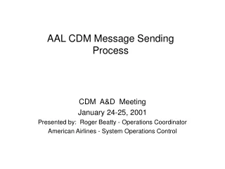 AAL CDM Message Sending Process