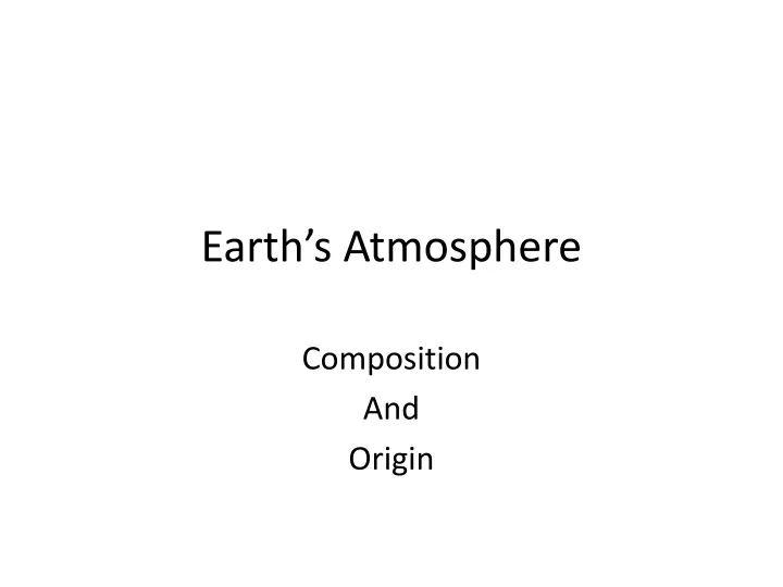 earth s atmosphere
