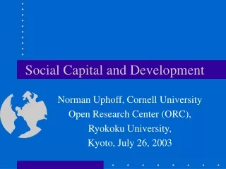 Social Capital and Development