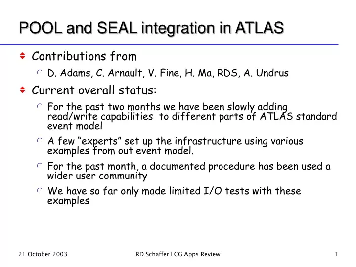 pool and seal integration in atlas
