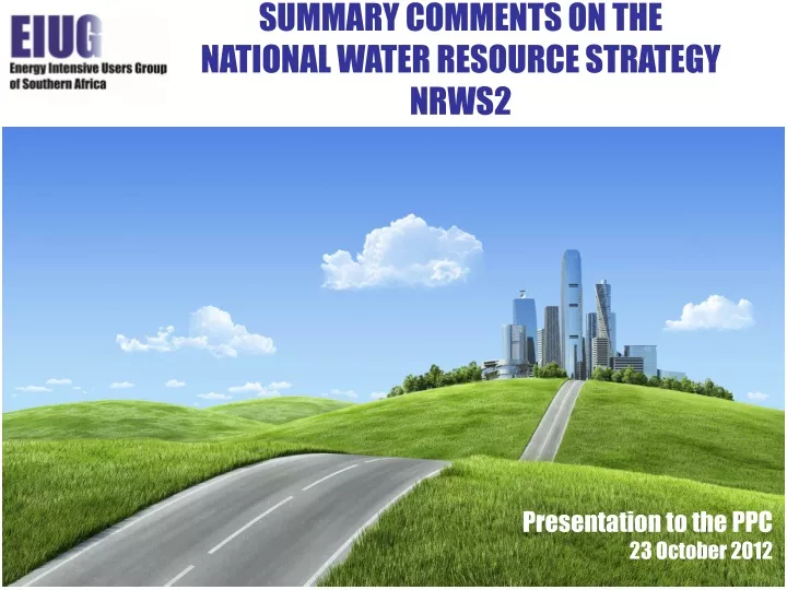 summary comments on the national water resource strategy nrws2