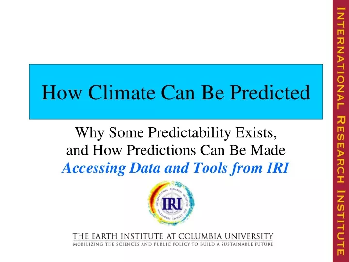 how climate can be predicted