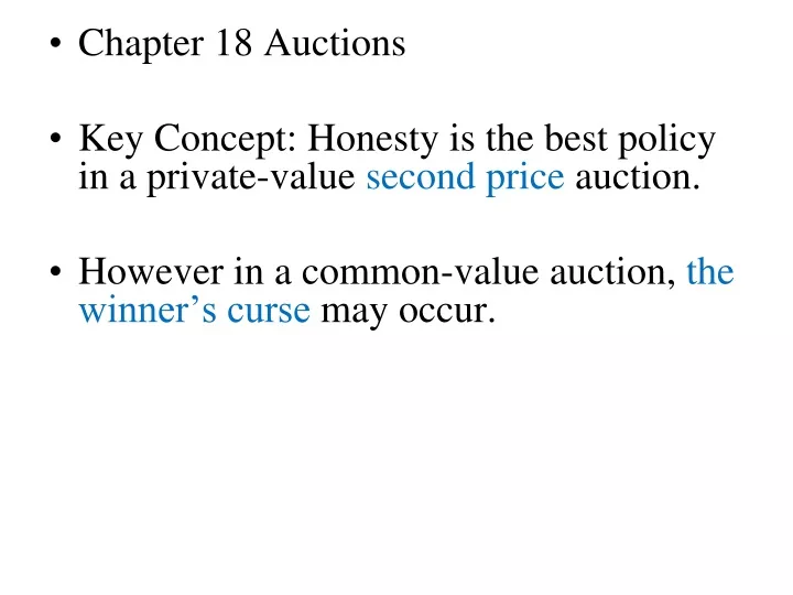 chapter 18 auctions key concept honesty