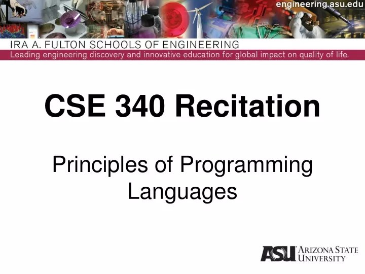 cse 340 recitation principles of programming languages