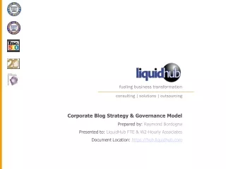 Corporate Blog Strategy &amp; Governance Model