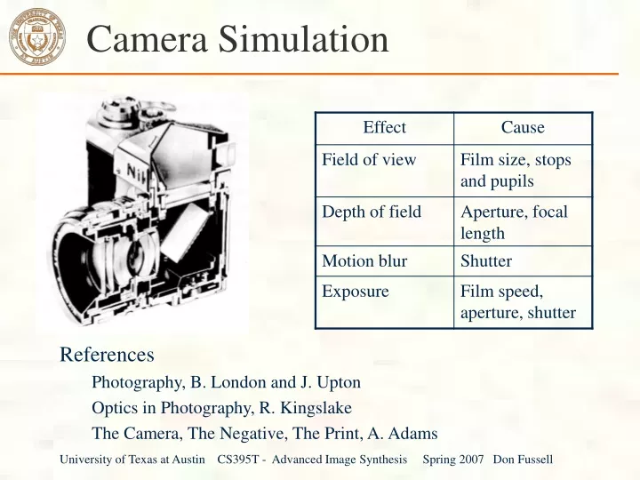 camera simulation