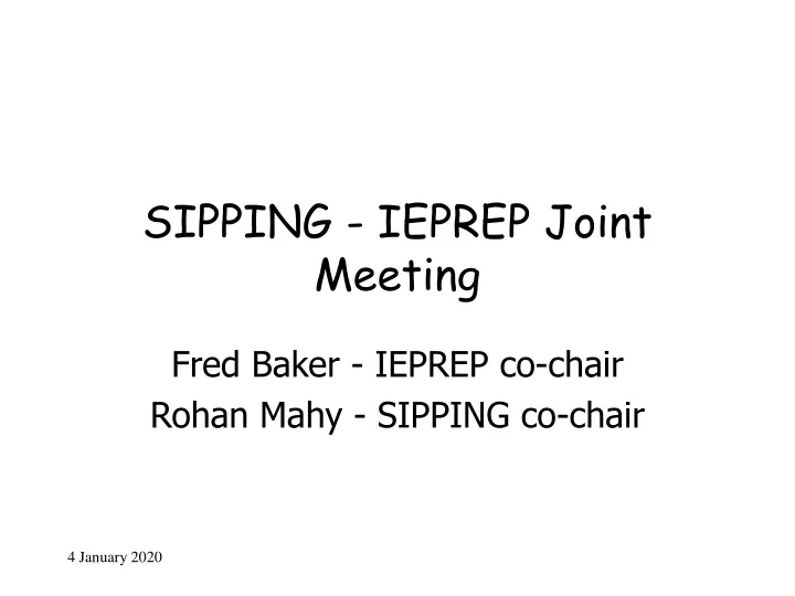 sipping ieprep joint meeting