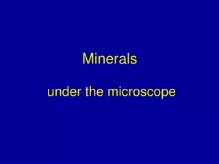 Minerals  under the microscope