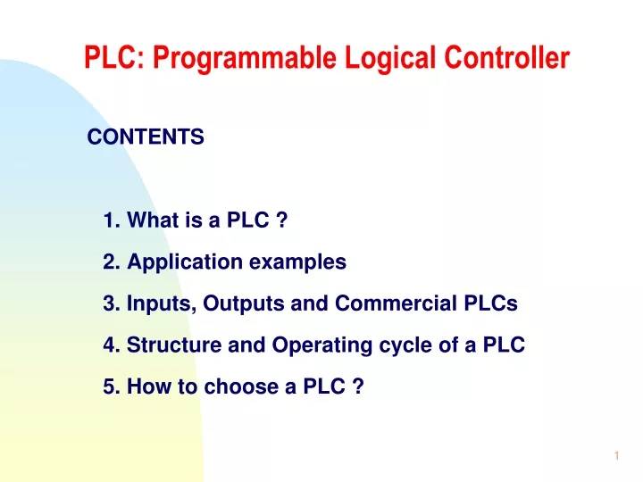 plc programmable logical controller