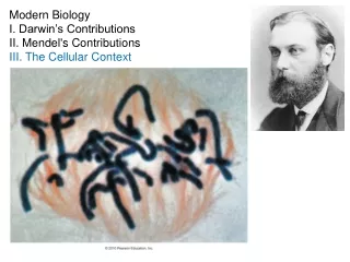 Modern Biology I. Darwin’s Contributions II. Mendel's Contributions III. The Cellular Context