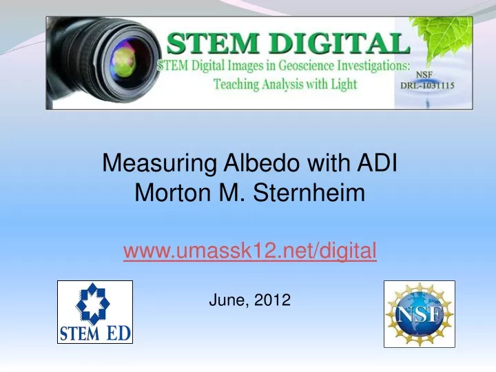 measuring albedo with adi morton m sternheim