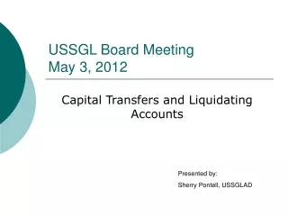 USSGL Board Meeting May 3, 2012