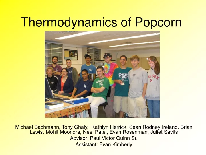 thermodynamics of popcorn