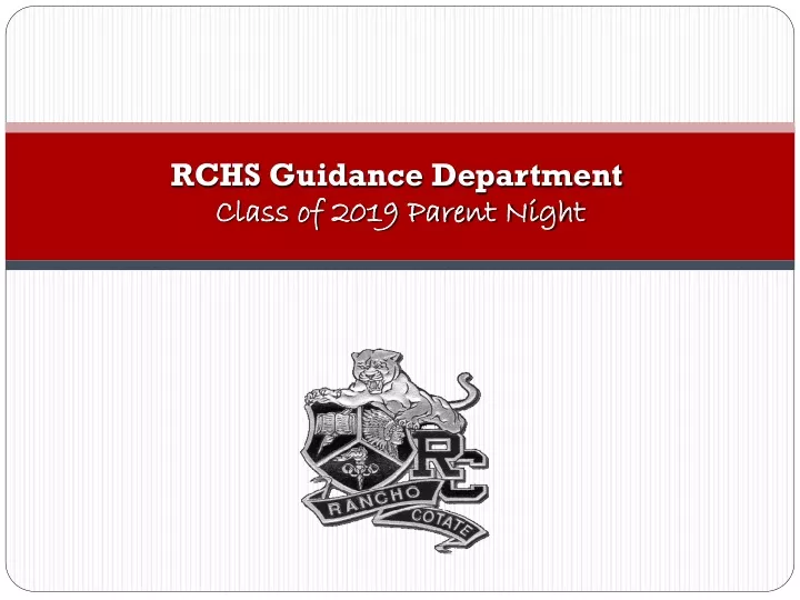 rchs guidance department class of 2019 parent night