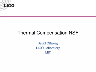 Thermal Compensation NSF