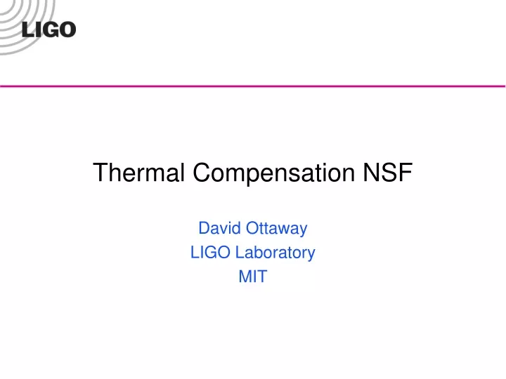thermal compensation nsf