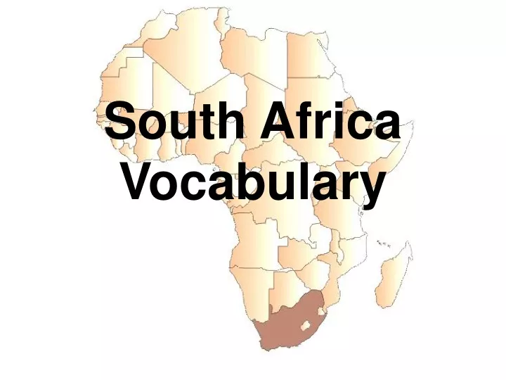 south africa vocabulary